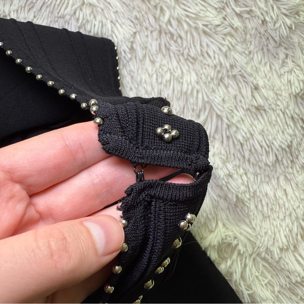 Sandro Black Beaded Open Back Dress Size 2 - Picture 12 of 13